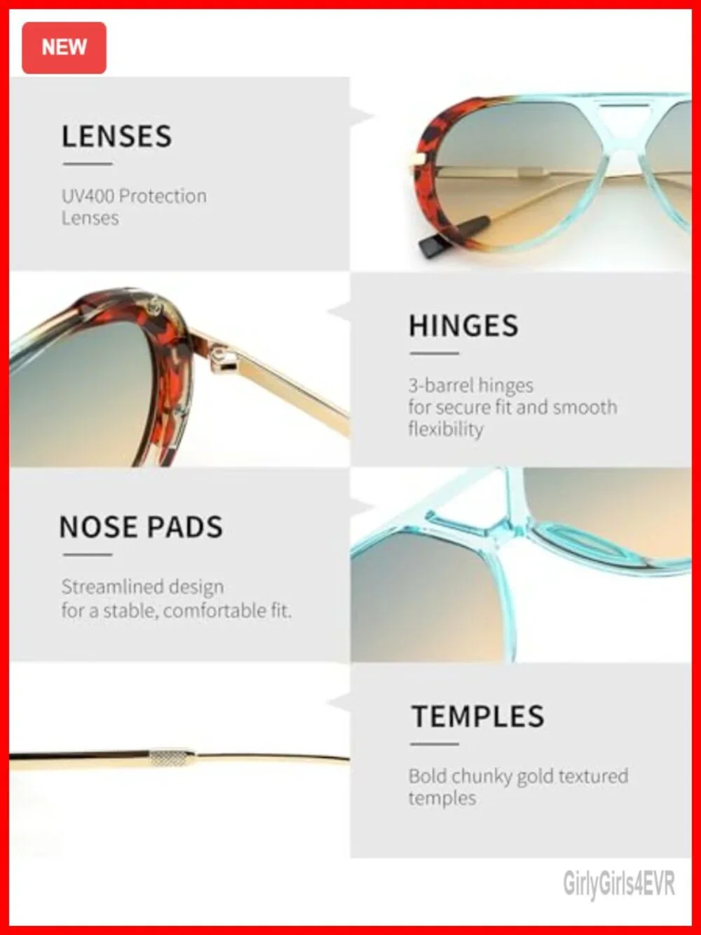 Retro Aviator Sunglasses Women Men Vintage Metal Frame UV400